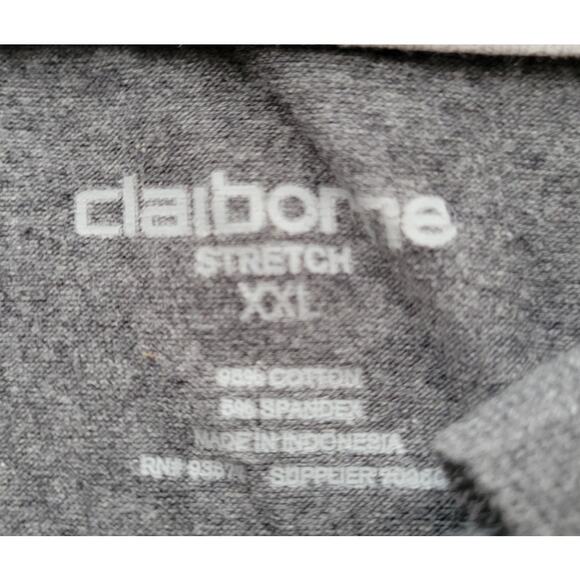 Claiborne stretch xxl gray/white Striped Short Sleeve polo - Picture 3 of 3